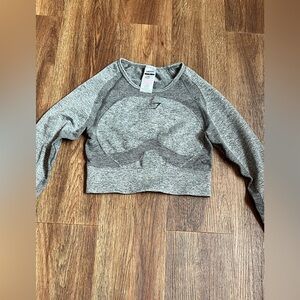 Gymshark Women's Flex Long Sleeve Crop Top Charcoal Gray Size Small